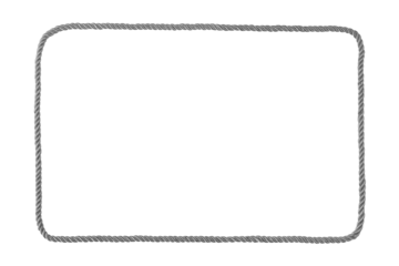 Nautical rope frame isolated transparent png. Marine border template.