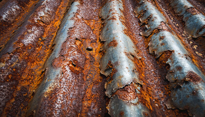 Rusted Zinc Metal Sheet Texture with Heavy Corrosion Background