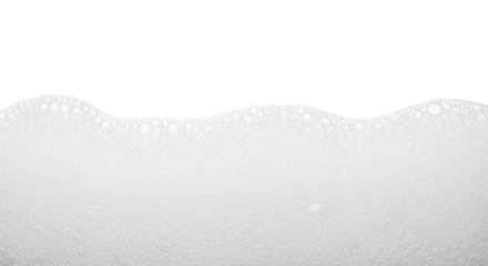 Abstract white soap bubble foam texture border for hygiene, washing, and cleaning product concepts. isolated PNG with Transparent Background