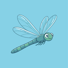 Cute cartoon dragonfly illustration.