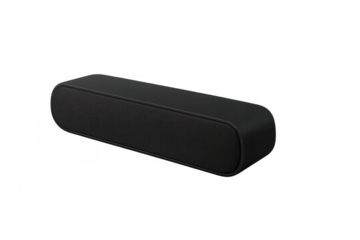 Black wireless portable bluetooth soundbar speaker isolated on transparent background