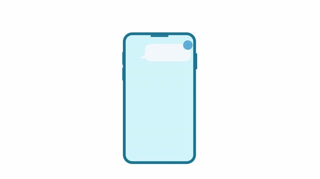 Smartphone with blue screen and dark blue border on a white background, a simple and modern illustration of a mobile device.