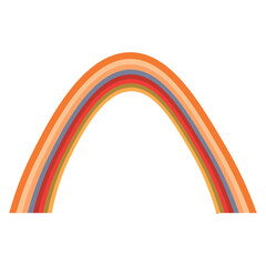 Rainbow icon on a transparent background. Detailed isolated symbol. Cute vector illustration. Scandinavian doodle style.