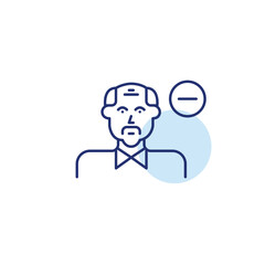 Fototapeta premium Older man and minus. Remove user, delete avatar. Reduce profile access. Pixel perfect, editable stroke vector icon