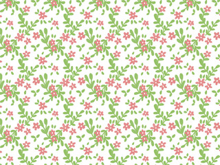 seamless pattern with pink flowers