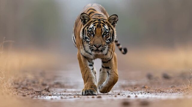 bengal tiger walking india national park wildlife video