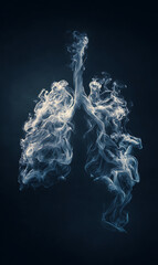 illustration of human lungs formed from swirling white smoke.