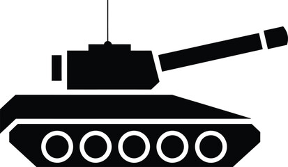 Military Tank Silhouette Icon  for War and Defense Concepts