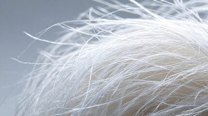 Asbestos fibers appearing white and fibrous, illustrating deadly mineral material and indoor air pollution danger, highlighting health risks and toxic chrysotile microscopic composition