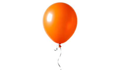 Vibrant orange balloon on black background