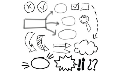 Hand-Drawn Doodle Arrows, Speech Bubbles & Sketch Icons