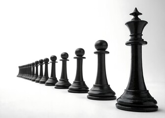 Monochrome Black Objects In Straight Line Modern Minimal Style