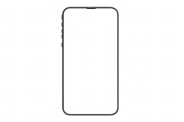 Smartphone screen frame mockup with transparent background
