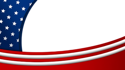 American flag fragment with stars and stripes design a patriotic symbol on transparent background
