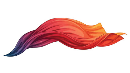 A flowing, abstract form of vibrant colors, starting from deep blue to red and ending with yellow on a white background. This visual depicts movement and fluidity