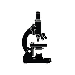 Fototapeta premium A black and white illustration of a microscope on a plain background, showcasing a cute cartoon-style scientific instrument.