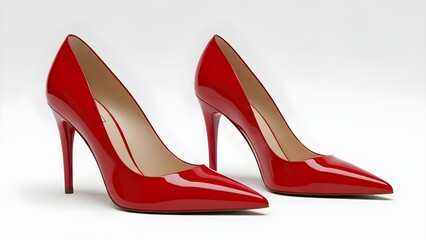 Elegant red patent leather heels