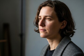 x-default Thoughtful Woman Gazing with Determination