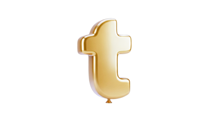 Gold "t" Letter Balloon