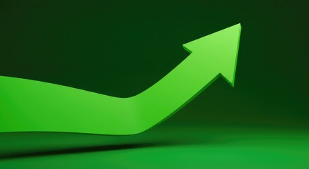 A bold vibrant green arrow pointing upward and forward, representing environmental sustainability, eco friendly solutions, and healthy growth ,chart ,shape ,safety