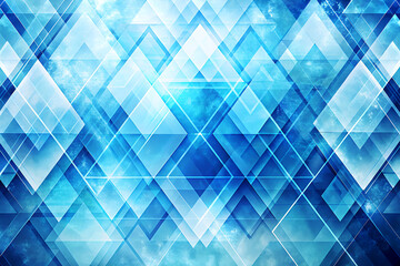 Abstract Blue Design with Triangle Diamond Square Shapes.