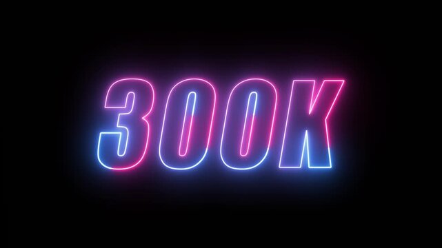 Neon Glowing 300k Celebration Text Animation