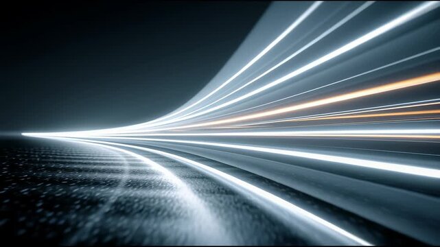 Fast Moving Cars on Highway at Night.