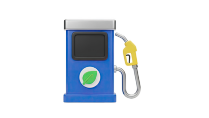 Eco-friendly fuel pump with leaf symbol