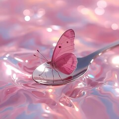 butterfly on a pink background