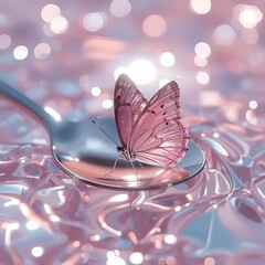 butterfly on pink background