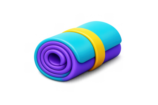 Colorful yoga mat icon design for wellness and fitness applications - Powered by Adobe
