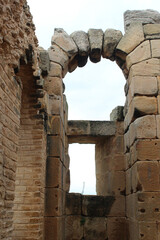 Door in roman Capitol Temple in Oudhna tunisia