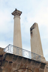 Ancient roman column in Oudhna tunisia , north africa