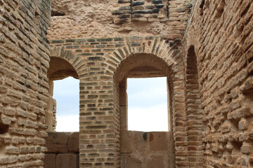 Door in roman Capitol Temple in Oudhna tunisia