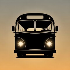 Classic school bus silhouette