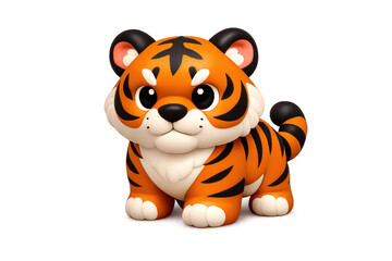 Cute majestic tiger icon illustration for creative design and decoration projects