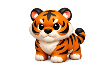 Cute majestic tiger icon illustration for creative design and decoration projects