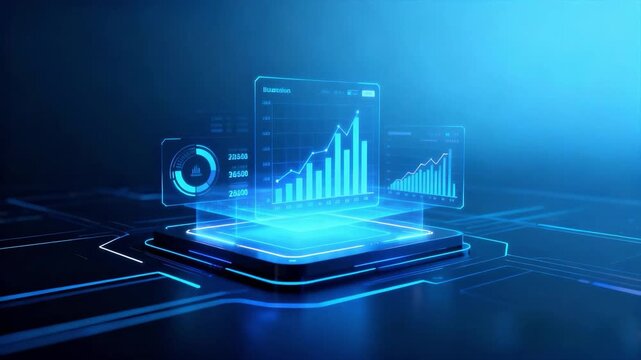 Fintech holographic design 3d