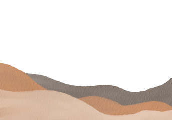 Abstract Watercolor Organic Blob Shape Frame Paper Texture on Transparent Background