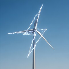 Wind turbine struck by lightning