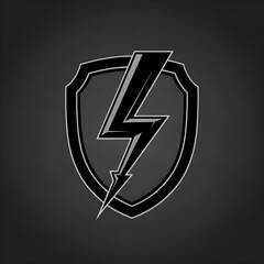 Shield with lightning bolt