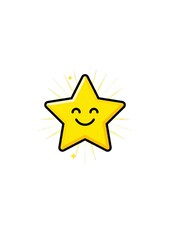 Smiling Star with Sparkle Rays