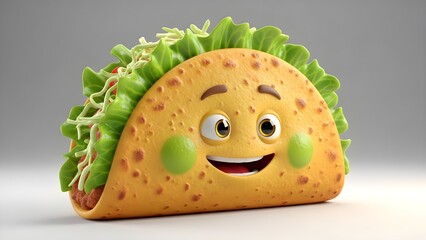 Happy taco with fresh lettuce