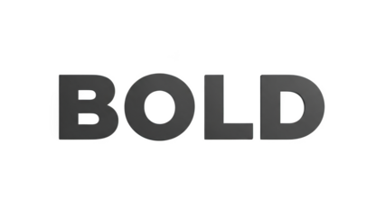 Dark background with bold gray 3 D letters spelling B O L D text word