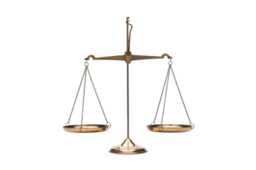 Golden scales of justice on