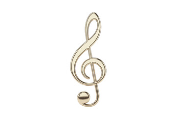 Fototapeta premium Golden treble clef musical symbol