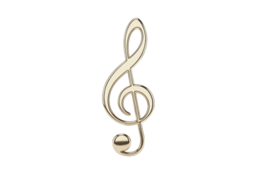 Golden treble clef musical symbol