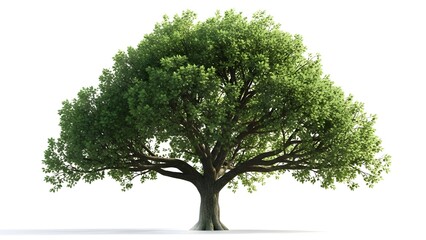 Majestic green oak tree