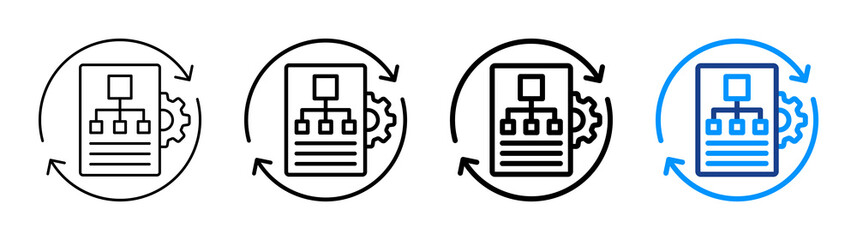 Workflow Automation Icon Different Style Outline Collection Set
