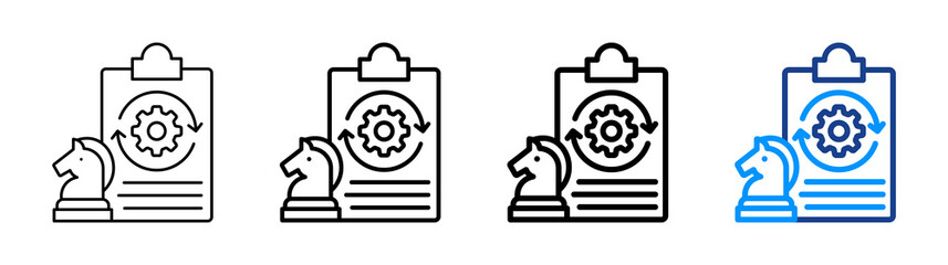 Effective Strategy Icon Different Style Outline Collection Set